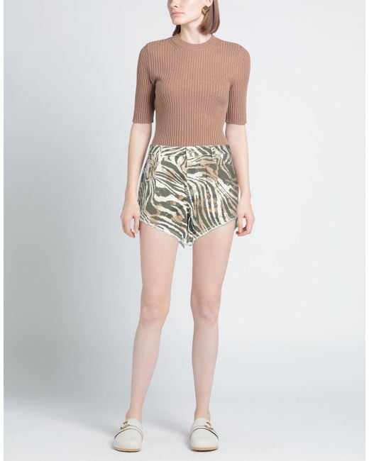 Twinset Metallic Denim Shorts