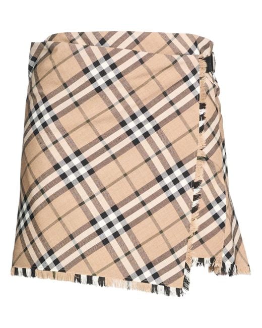 Burberry Natural Mini Skirt Polyester, Wool