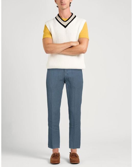 Harmont & Blaine Blue Slate Pants Linen for men