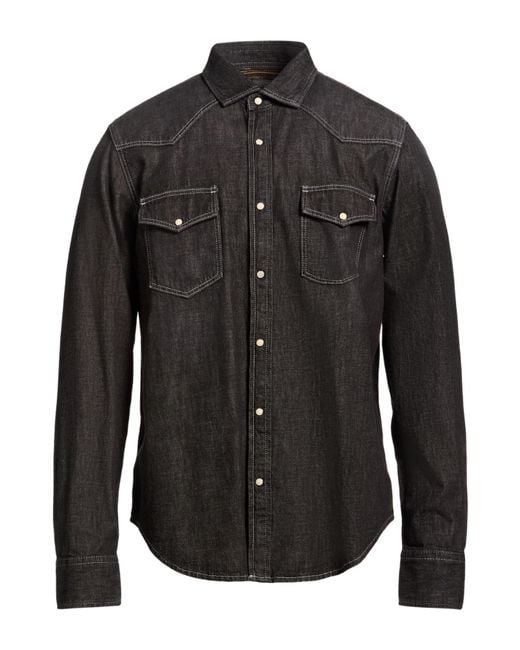 Moorer Black Denim Shirt for men
