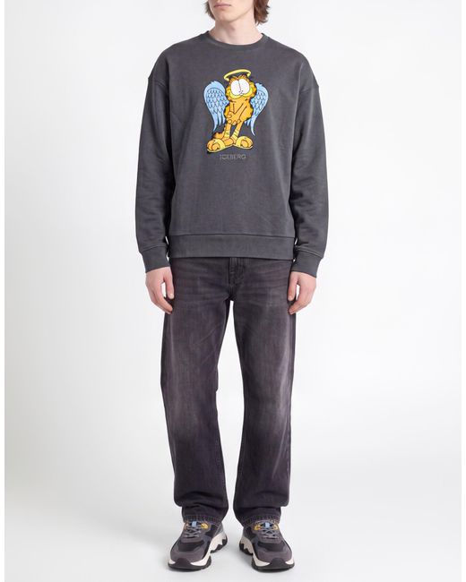 Iceberg Gray Sweatshirt Cotton, Polyester for men