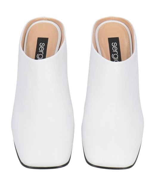 Sergio Rossi White Mules & Clogs Leather
