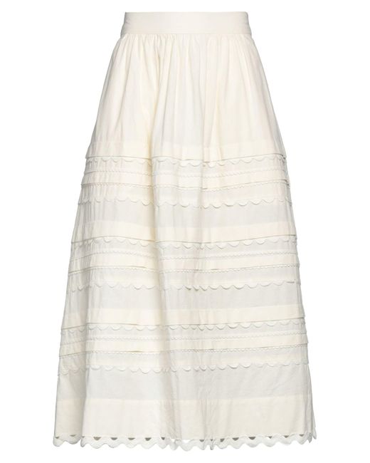 Sea White Midi Skirt