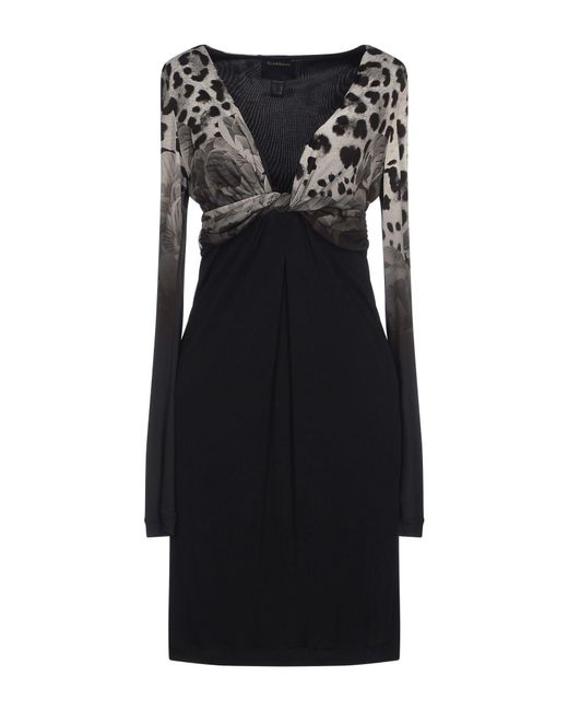 Roberto Cavalli Black Midi Dress Viscose, Elastane