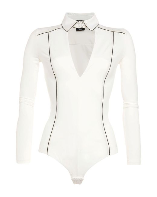 Elisabetta Franchi White T-Shirt Polyamide, Elastane