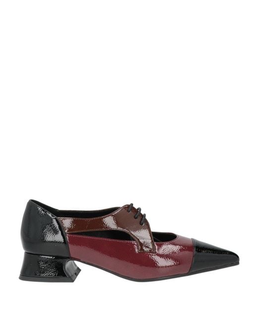 Luciano Barachini Brown Burgundy Lace-Up Shoes Leather
