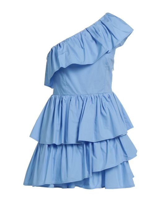 White Wise Blue Sky Mini Dress Cotton