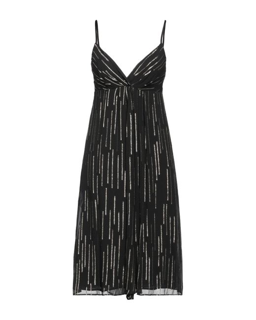 Dondup Black Midi Dress Silk, Polyester
