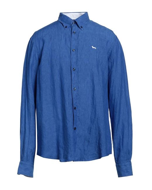 Harmont & Blaine Blue Shirt Linen for men