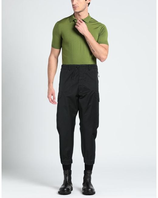 OFF GRID Black Pants Cotton, Polyamide for men