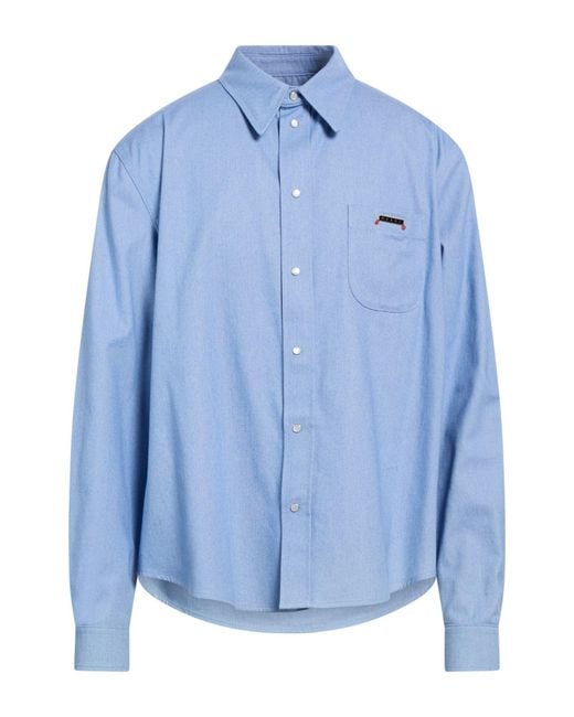 Marni Blue Light Denim Shirt Cotton for men