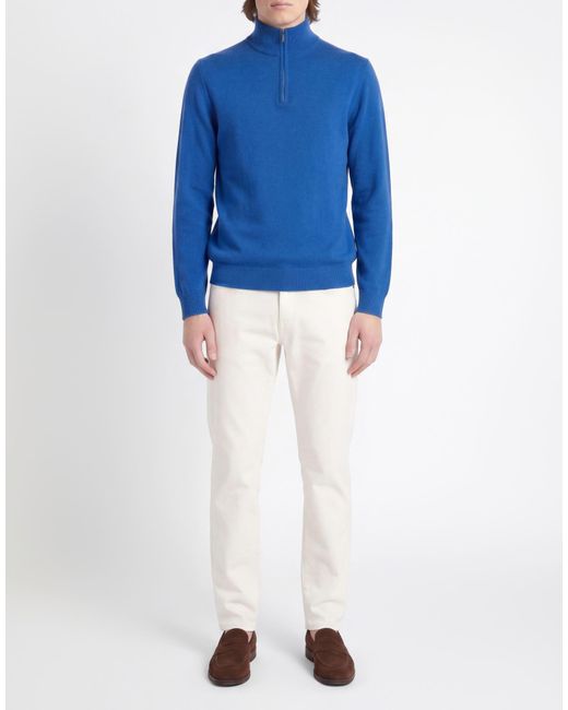 Rossopuro Blue Turtleneck Wool, Cashmere for men