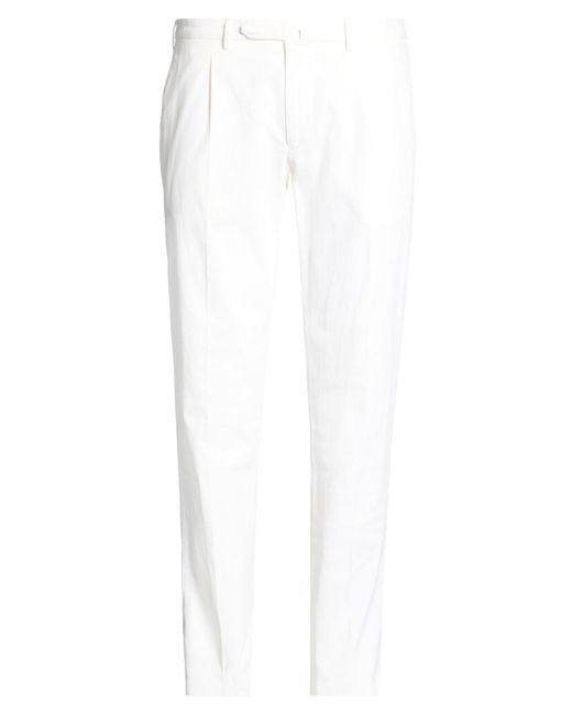 Santaniello White Pants Cotton, Elastane for men