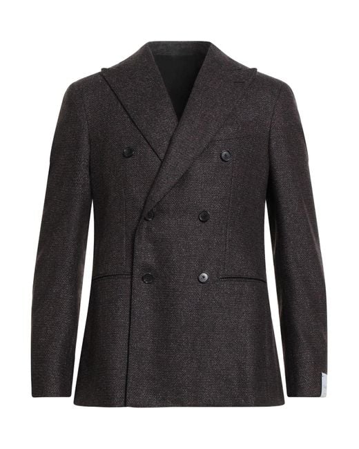 Caruso Black Plum Blazer Wool, Silk, Cashmere for men