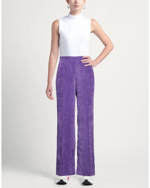 Nenette Purple Pants Polyester, Polyamide, Elastane