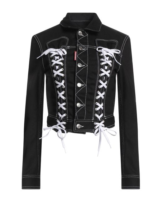 DSquared² Black Jeansjacke/-mantel