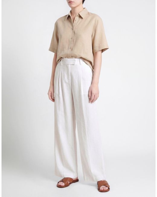 Seductive White Pants Linen, Viscose, Elastane