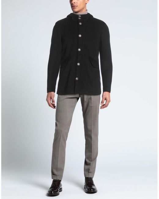 Bharnaba Black Coat Polyester, Viscose for men