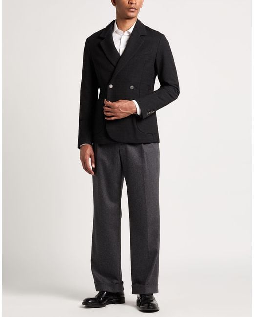 Messagerie Black Patrizio Piscaglia Blazer Cotton, Polyester, Linen for men