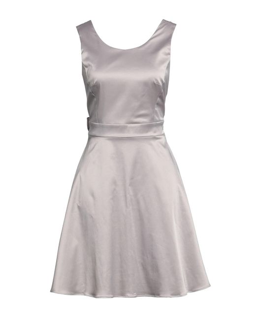 Biancoghiaccio Gray Dove Mini Dress Polyester, Cotton, Elastane