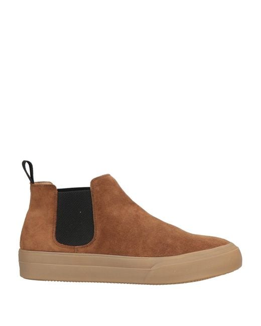 Frau Brown Camel Ankle Boots Leather, Elastic Fibres for men