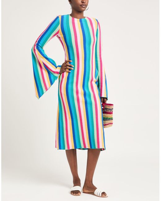 LaDoubleJ Blue Fuchsia Maxi Dress Cotton, Polyester