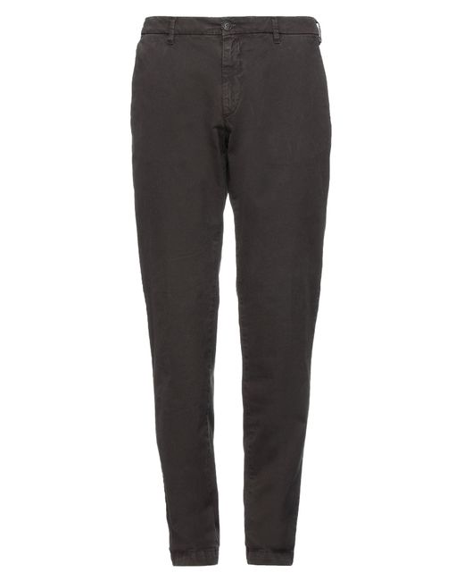 40weft Gray Dark Pants Cotton, Elastane for men