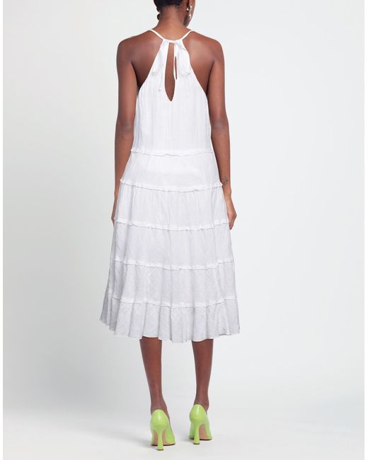 120% Lino White Midi-Kleid