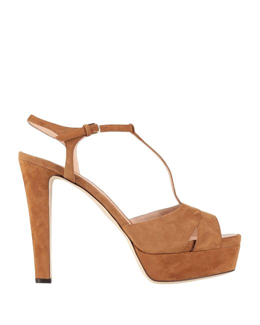 Sergio Rossi White Camel Sandals Leather