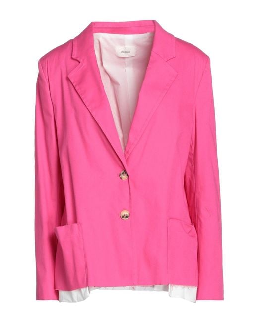 ViCOLO Pink Fuchsia Blazer Cotton, Elastane