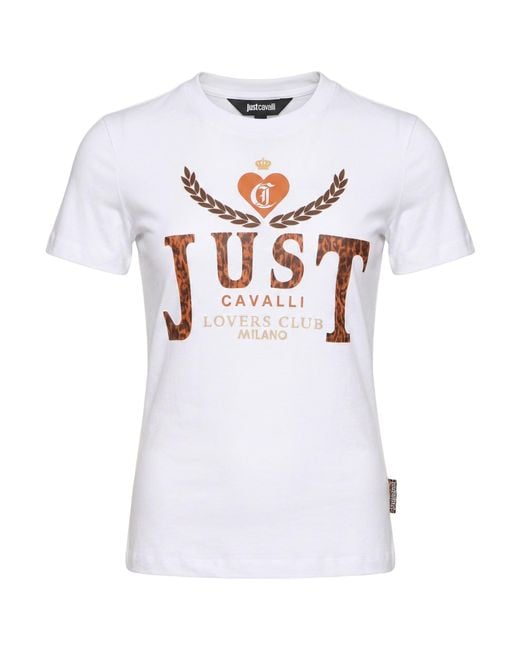 Just Cavalli White T-Shirt Cotton, Elastane