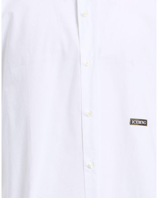 Iceberg White Shirt Cotton, Elastane for men