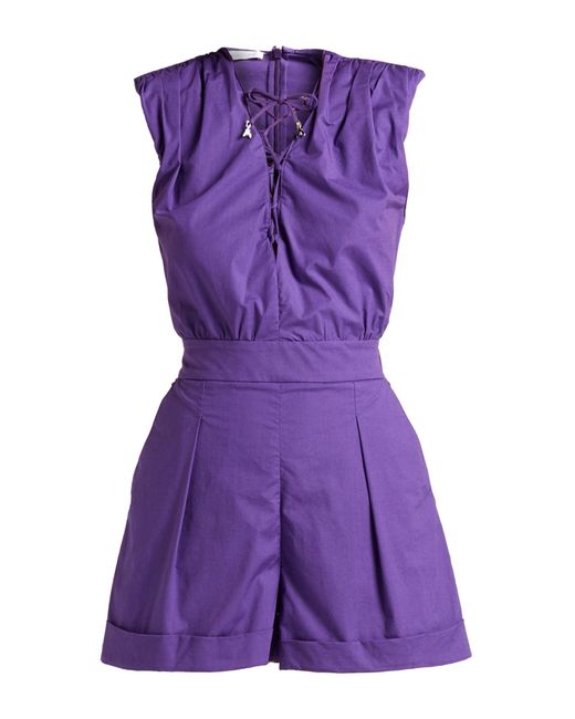 Patrizia Pepe Purple Playsuit Cotton, Elastane