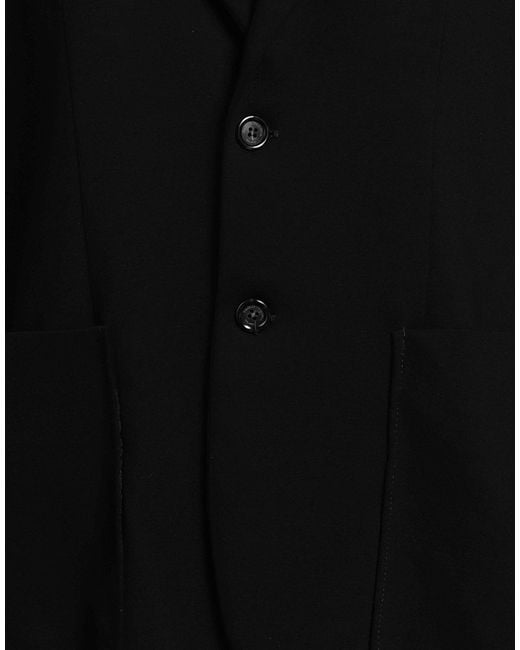 Paolo Pecora Black Blazer Viscose, Polyamide, Elastane for men