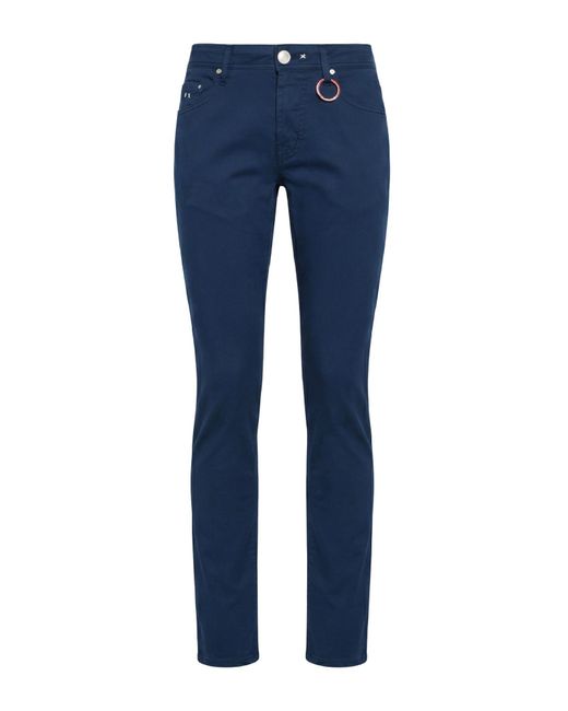 Tramarossa Blue Pants Cotton, Silk, Elastane for men