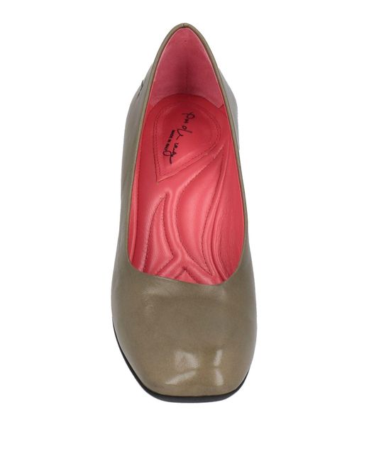 Pas De Rouge Green Pumps Leather
