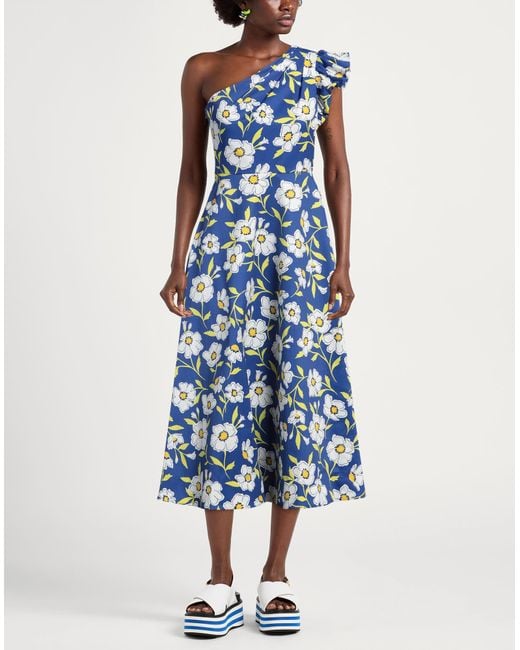 Kate Spade Blue Midi Dress Elastomultiester, Polyester