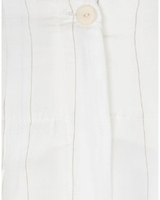 Malloni White Ivory Pants Viscose, Polyester