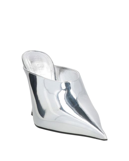 Mugler White Mules & Clogs Leather