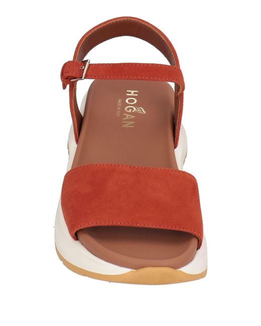Hogan Red Sandals Leather