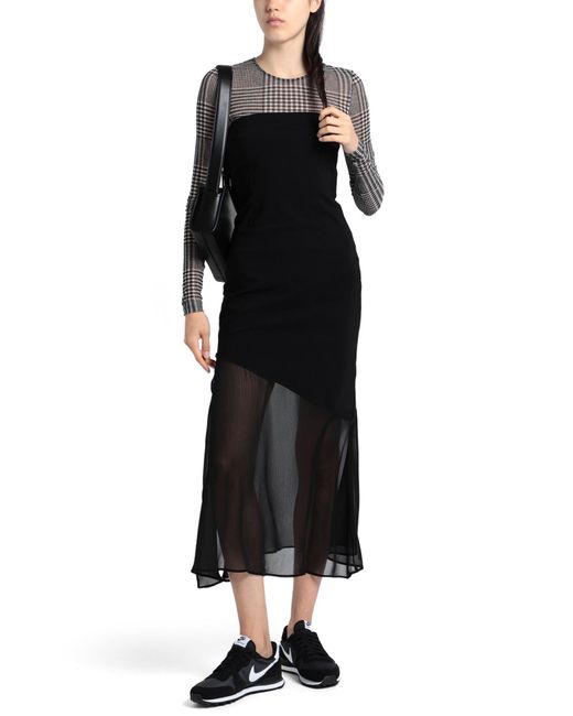 TOPSHOP Black Midi Dress