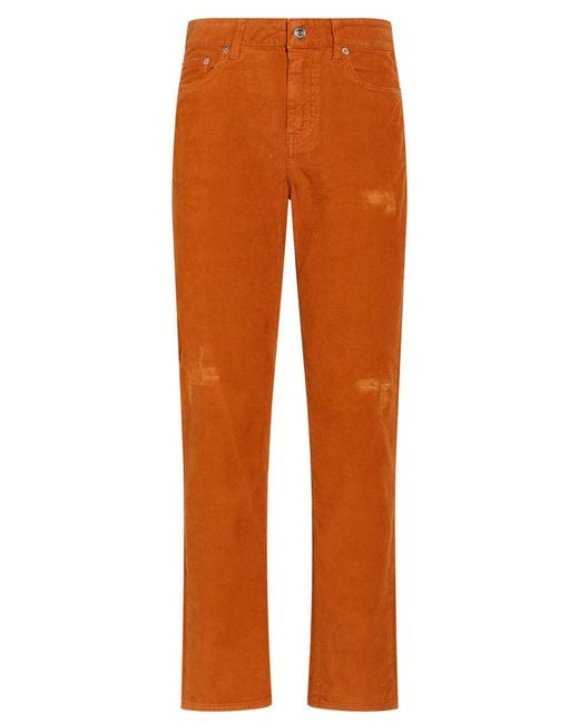 Department 5 Orange Pants Cotton, Elastane