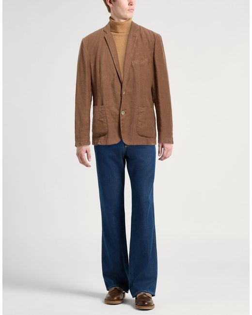 120% Lino Brown Blazer for men