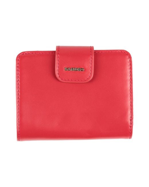 Sandro Red Wallet Cow Leather