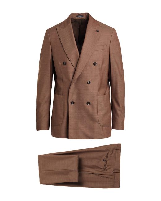 BRERAS Milano Brown Suit Wool for men