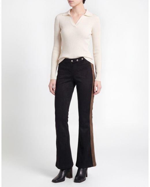 M I S B H V Black Pants Polyester, Elastane