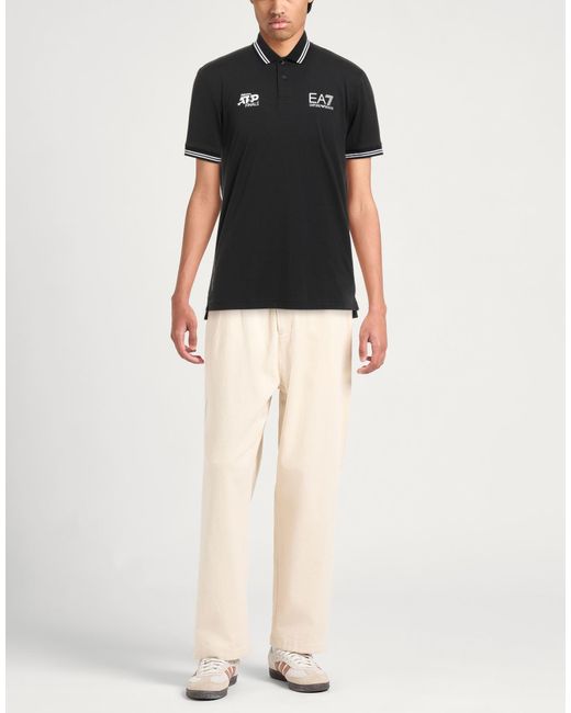 EA7 Black Polo Shirts for men