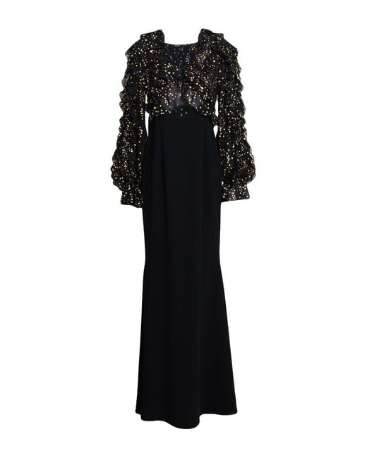 Amen Black Maxi Dress Polyester