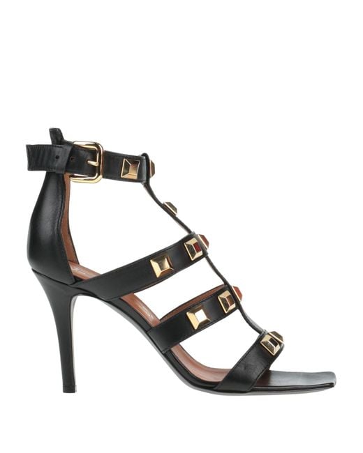 Via Roma 15 Black Sandals