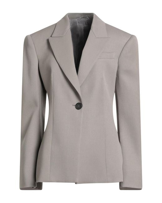 The Attico Gray Taupe Blazer Virgin Wool